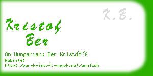 kristof ber business card